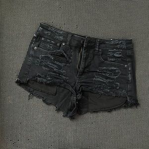 American Eagle black jean shorts